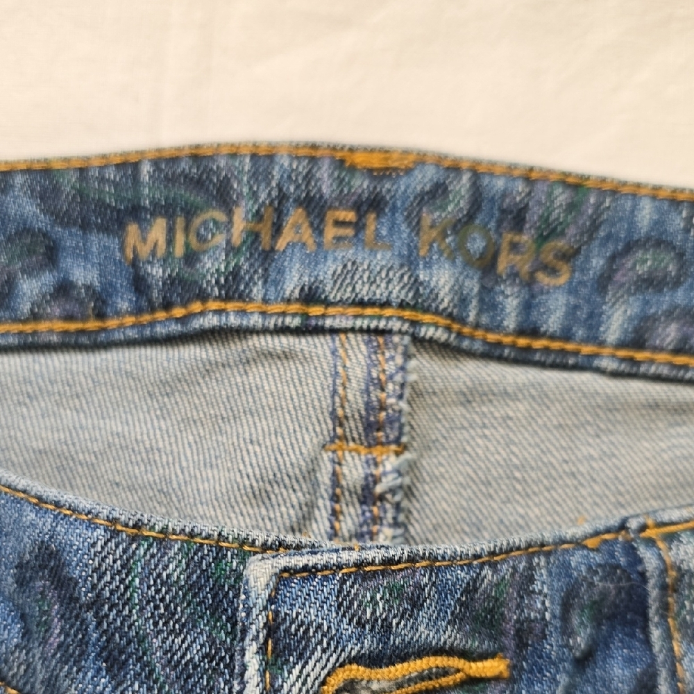 Michael Kors Blue Patterned Skinny Jeans - Picture 2 of 9